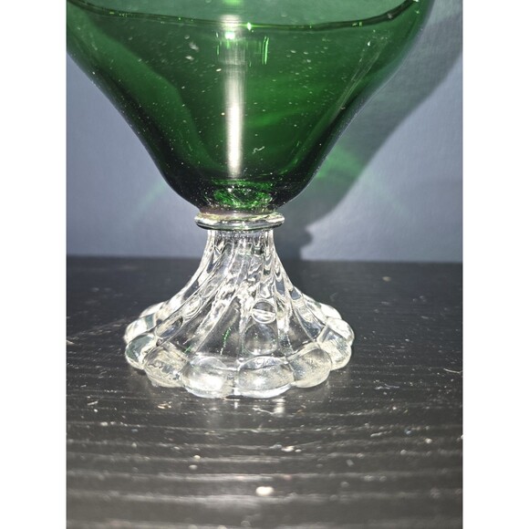 Anchor Hocking BURPLE Forest Green Cocktail Bar Stems Set Of 3 Glass Vtg 50s MCM - Picture 6 of 9
